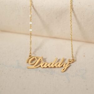 Isabel Personalized Name Necklaces 18K Gold Plated Cute Love Heart Name Pendant for Womens