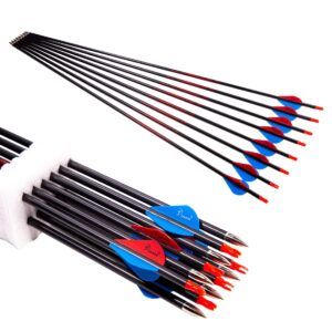 qunying archery carbon arrow 28 29 30 inch 300 340 350 400 spine practice hunting arrows for compound recurve bow 12pcs-29 400 spine