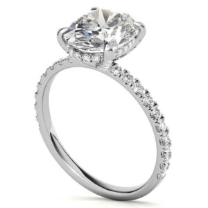 925 Silver | 10K|14K|18K Solid Gold, Handmade Engagement Rings, 3 CT Oval Cut Moissanite Solitaire Bridal/Wedding Ring for Women Anniversary Ring Gifts (10K Solid White Gold, 5.5)