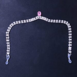 Nipple Ring Chain Rhinestone Bra Body Chain Non Piercing Nipple Jewelry Nipple Sex Accessories for Rave Party Women, Pink, one size