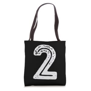 number #2 sports jersey two retro lucky birthday number tote bag