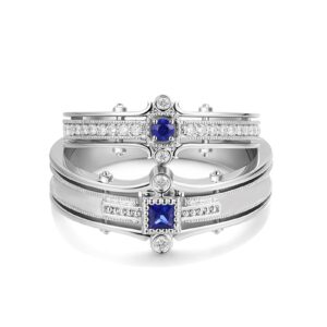 ringcrown matching rings couple rings 0.5ct cz 925 sterling silver wedding ring sets for women