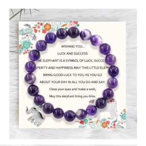 elephant gift for women lucky elephant bracelet for women elephant gifts good luck gifts for women luck elephant inspirational gifts (purple elephant bracelet)