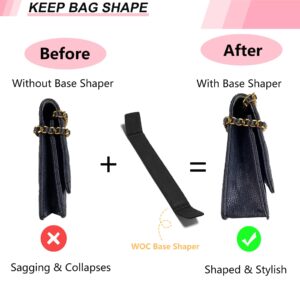 OAikor Base Shaper for WOC Handbag,Purse Bottom Insert for Wallet on Chain Bags,WOC Shaper Felt Bag Shaper Saver,C hanel WOC Base Shaper,Ultimate Protection and Support (Black,10"x1.2")