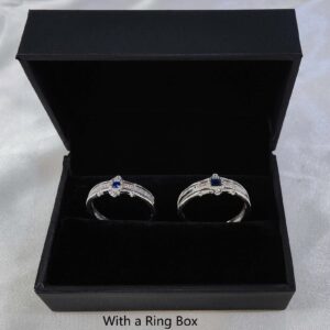 Ringcrown Matching Rings Couple Rings 0.5CT CZ 925 Sterling Silver Wedding Ring Sets for Women