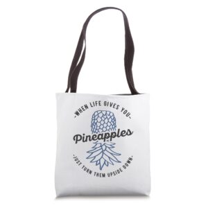 upside down pineapple swinger lifestyle tote bag