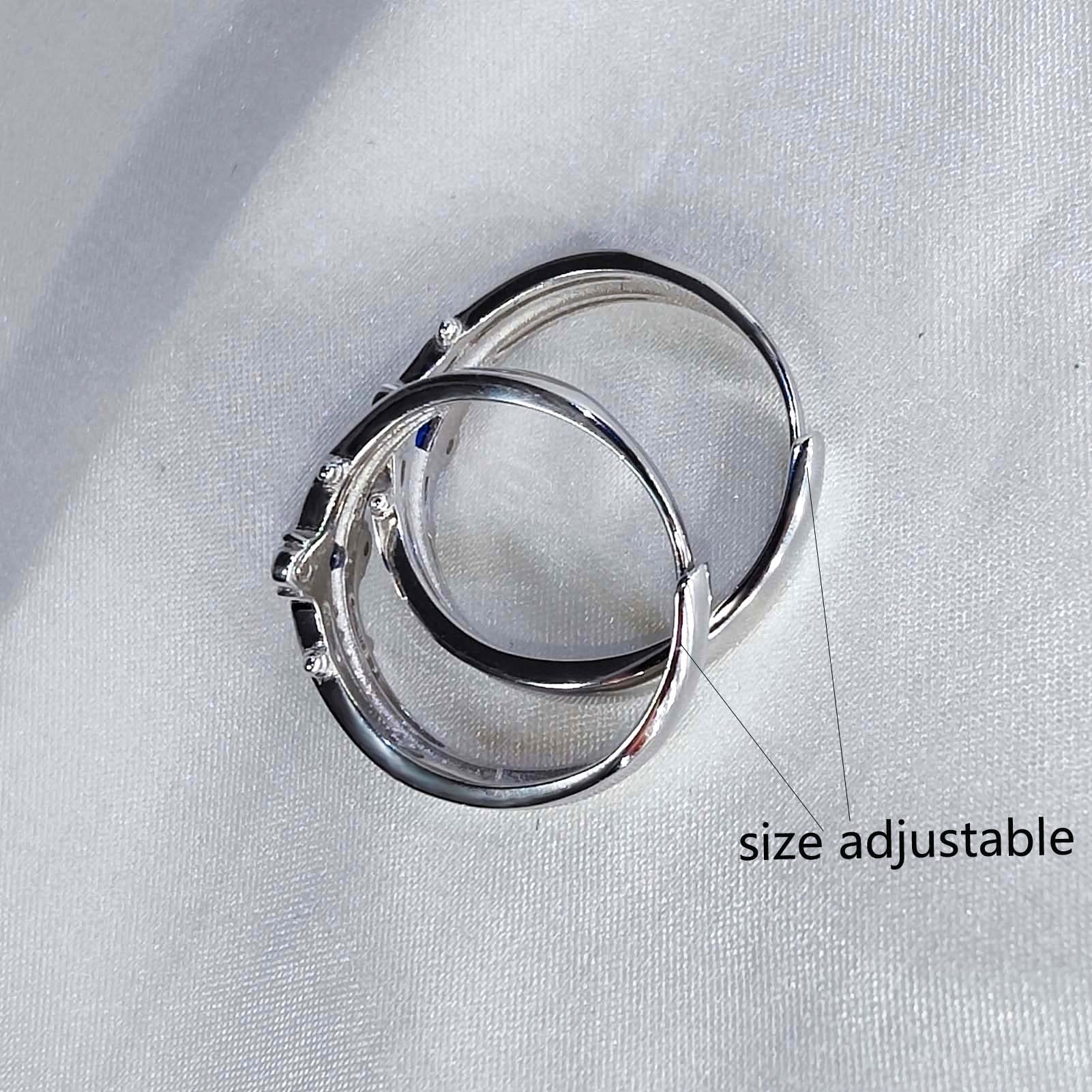 Ringcrown Matching Rings Couple Rings 0.5CT CZ 925 Sterling Silver Wedding Ring Sets for Women