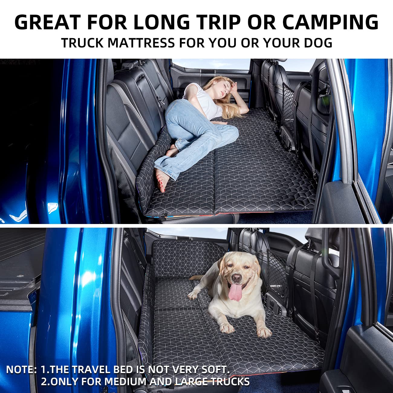 ABE Dog Back Seat Extender for Truck,Truck Dog Seat Cover Back Seat,Non Inflatable Truck Bed Mattress,Dog Hammock for Truck,Dog Bed for Truck,Pet Seat Covers for F150/RAM1500/Silverado