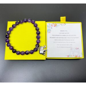 Elephant Gift for Women Lucky Elephant Bracelet for Women Elephant Gifts Good Luck Gifts for Women Luck Elephant Inspirational Gifts (Purple elephant bracelet)