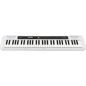 Casio CT-S200 61-Key Digital Piano Style Portable Keyboard, 48 Note Polyphony and 400 Tones, White with Headphones