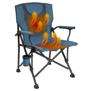 BACKYARD EXPRESSIONS PATIO · HOME · GARDEN , Metal, Blue/Grey Backyard Expressions Luxury Heated Portable Chair Camping, Sports and The Beach