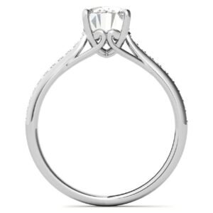 10K Solid White Gold Handmade Engagement Rings, 2 CT Oval Cut Moissanite Diamond Solitaire Wedding/Bridal Ring for Women/Her, Minimalist Ring Anniversary Ring Gifts (4)