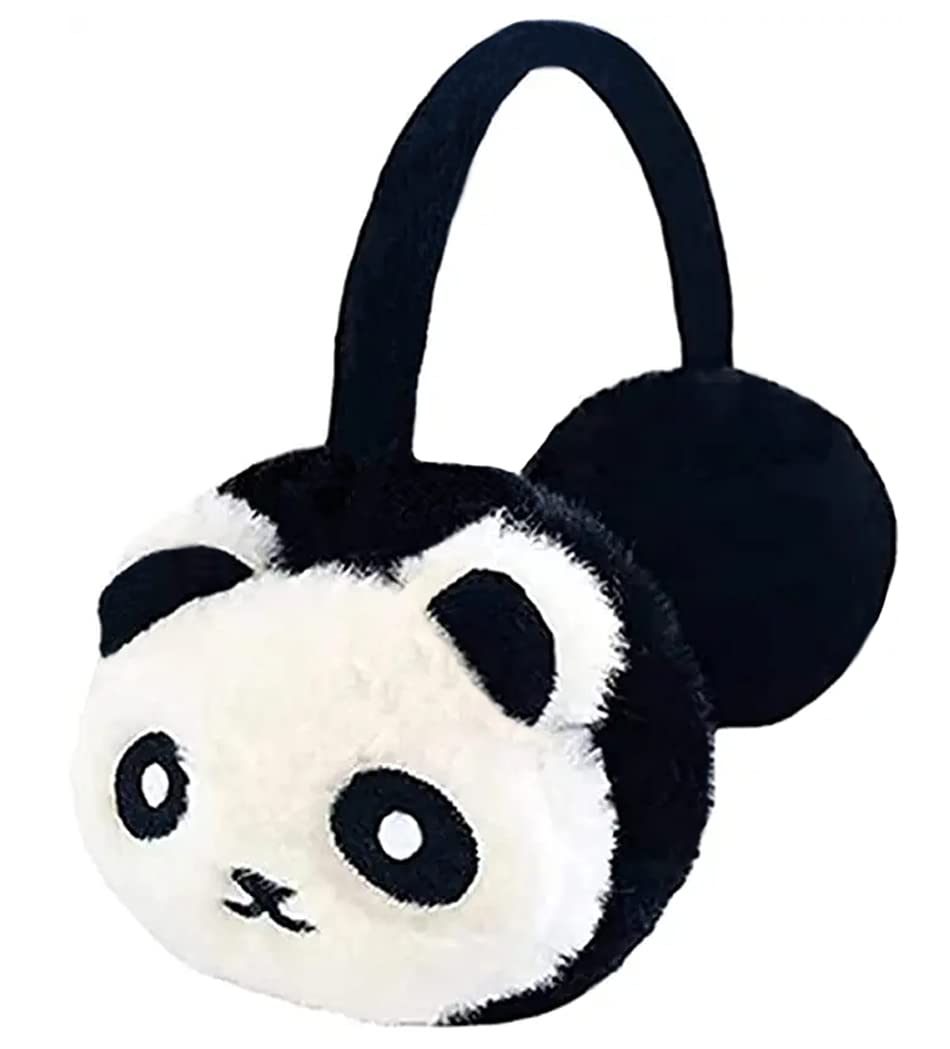 Cute Panda Winter Ear muffs for Women Girls Soft Faux Fur Ear Warmer Outdoor Foldable Earmuffs Party Costume Christmas Gifts