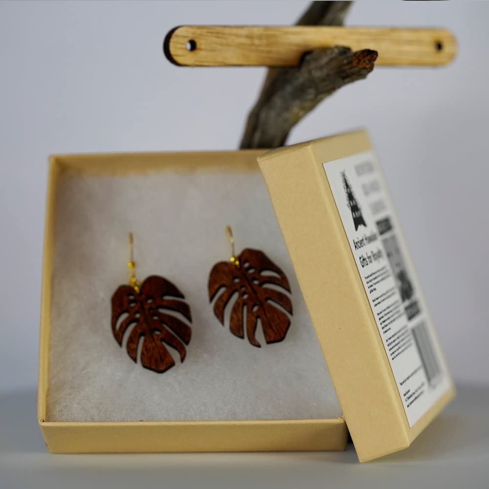 Monstera Koa Earrings