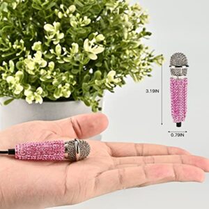 DELADOLA Mini Microphone,Portable Vocal Tiny Microphone, Asmr Microphone,Phone Microphone, Mini Karaoke Microphone for Voice Recording Chatting and Singing On iPhone,Android,Laptop Notebook (Pink)