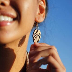 Monstera Koa Earrings