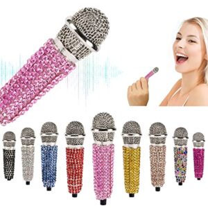 DELADOLA Mini Microphone,Portable Vocal Tiny Microphone, Asmr Microphone,Phone Microphone, Mini Karaoke Microphone for Voice Recording Chatting and Singing On iPhone,Android,Laptop Notebook (Pink)