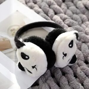 Cute Panda Winter Ear muffs for Women Girls Soft Faux Fur Ear Warmer Outdoor Foldable Earmuffs Party Costume Christmas Gifts