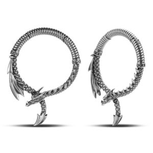 erkuoo 2pcs delicate dragon type ear weights gauges hangers for stretched dangle ears punk ear tunnel plug taper ring expander earrings piercings for women men 8g(3mm)