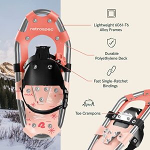 Retrospec Drifter 14/17 Inch Kids’ Bundle Snowshoes & Trekking Poles for Boys & Girls, All Terrain with Fully Adjustable Binding and Carry Bag with Lightweight Aluminum Hiking & Walking Sticks