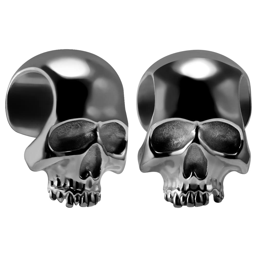 ERKUOO 2PCS Skull Ear Weights Hangers for Stretched Dangle Ears Gauges Gothic Ear Plugs Body Piercing Punk Tunnels Jewelry 5/8"