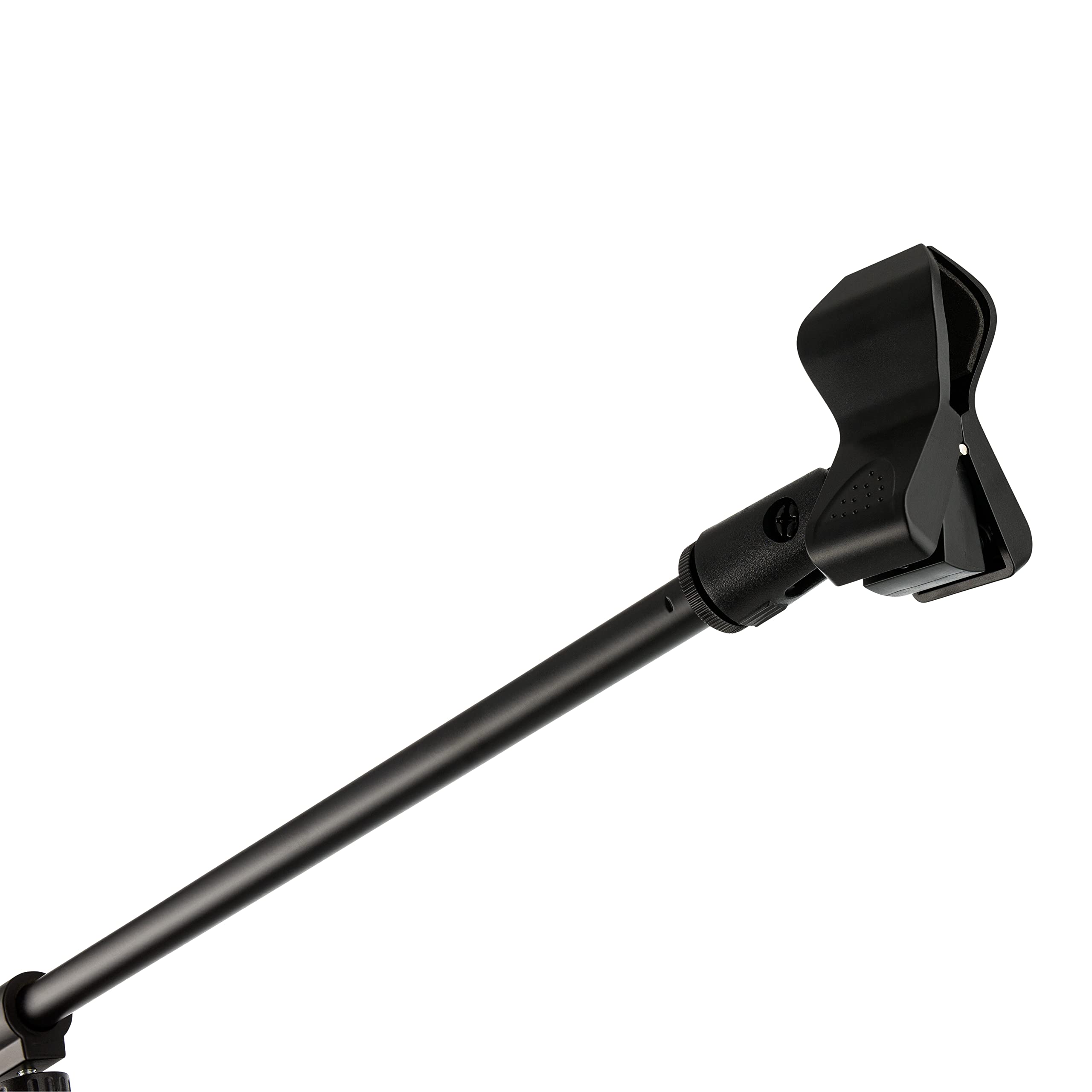 Clef Audio Labs Tripod Mic Stand, One-Handed Clutch Height Adjustment and Telescopic Boom Arm - Cable Management Clips, Universal Mic Holder Mount, Adapter and Carry Bag included