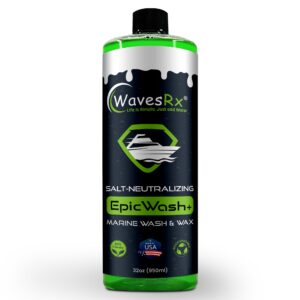 wavesrx salt neutralizing boat soap & jet ski wash with sio2 surface protection (epicwash+) | marine grade cleaner removes salt & contaminants | protective ceramic coating prevents buildup & uv damage