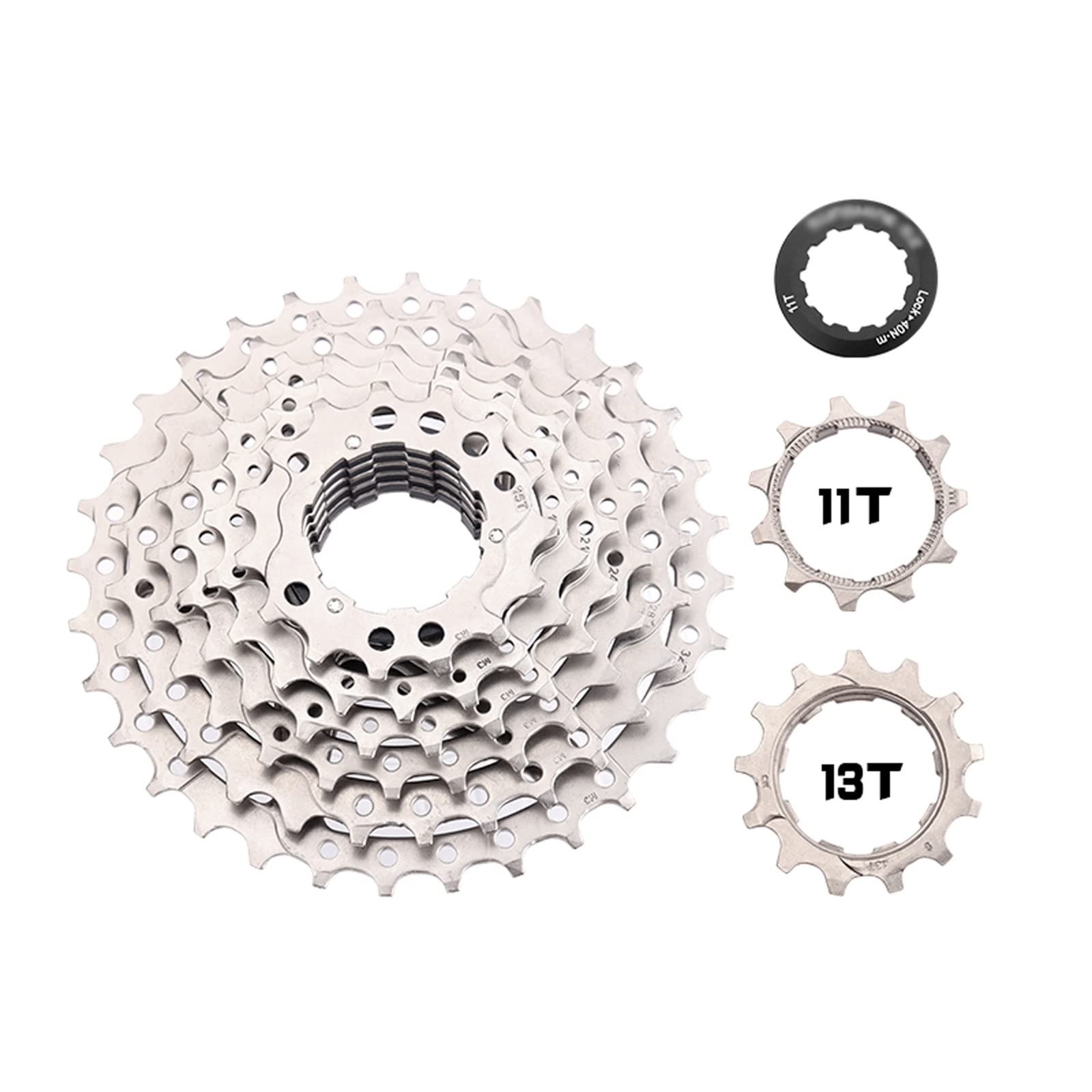 Rwlre Bicycle Freewheel,Road Bike Cassette 8 9 10 11 12 Speed 11-23T/25T/28T/30T/32T/34T/36T Bicycle Flywheel K7 Sprocket for Shimano HG Hub (Color : 11 Speed 11-25T)