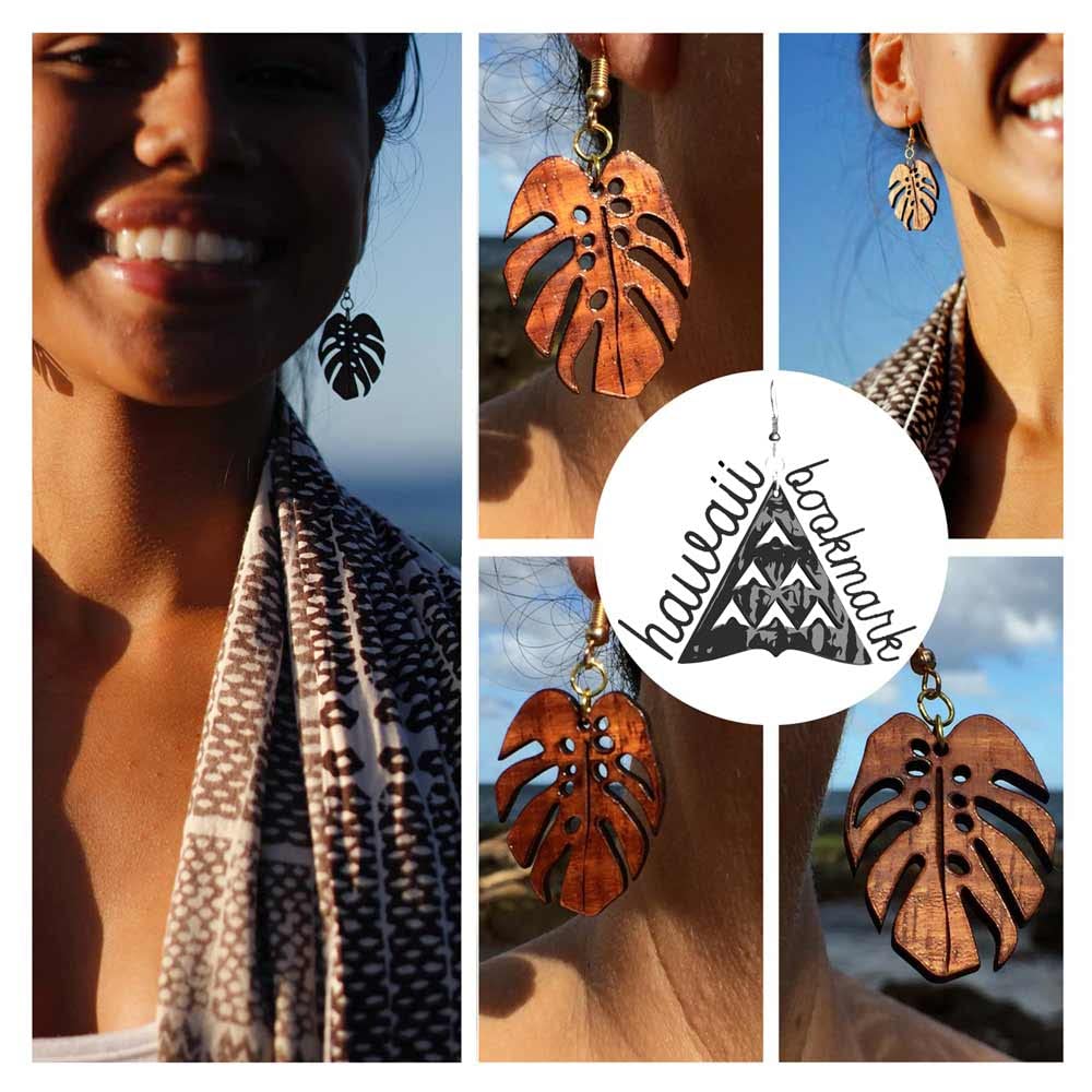 Monstera Koa Earrings