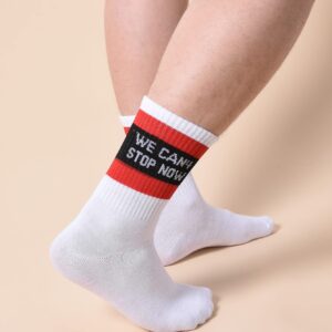 OYOANGLE Men's 5 Pairs Men Letter Graphic Crew Socks Casual Sports Socks Multicolor one-size