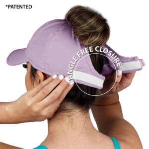 Ponyflo Women's Ponytail Baseball Cap - High Ponytail Hats for Women - Lavender