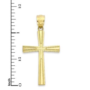 Solid Gold Cross Pendant in 10k or 14k, Religious Jewelry for Him (10k Gold)