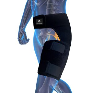 NOSIDAK Hip Brace for Sciatica Pain Relief Thigh Compression Sleeve Groin Brace Sacroiliac Belt Support for SI Joint, Sciatic Nerve, Hip Replacement, Arthritis, Bursitis for Men Women - Left