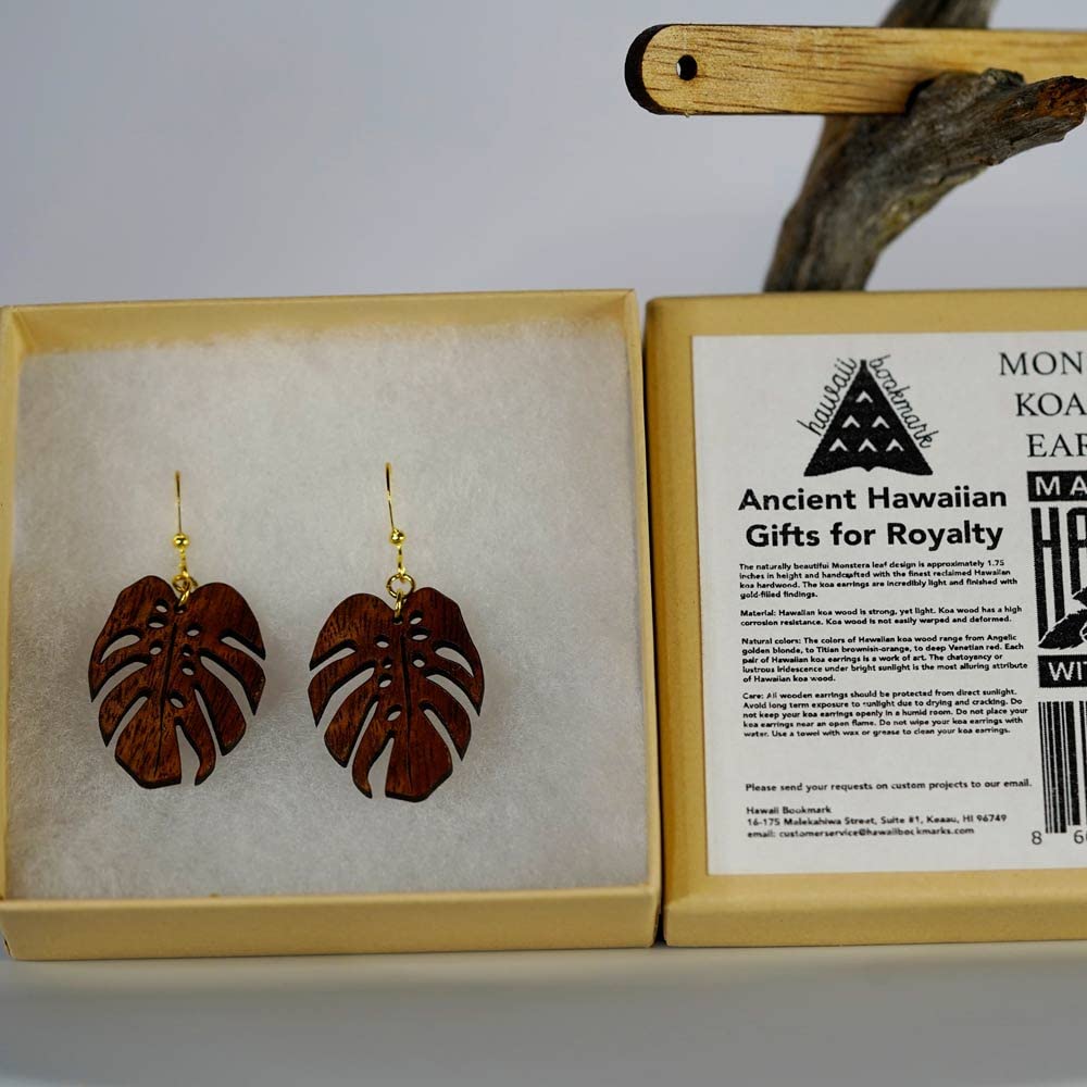 Monstera Koa Earrings