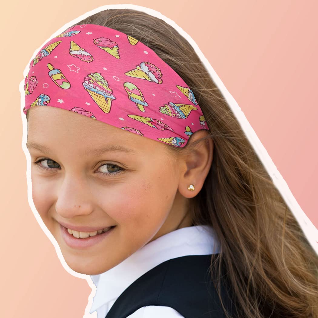 Bohend Girls Headbands Wide Knotted Hair Bands 3Pcs Non Slip Elastic Cute Head Bands Workout Yoga Sweatband Hair Accessories for Girls and Kids (F)