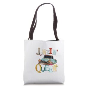 junking queen thrift queen americana truck funky junk tote bag