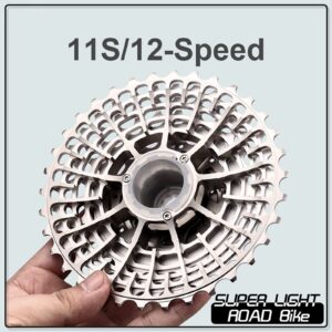 Rwlre Bicycle Freewheel,CNC Road Bike 12/11s Ultralight Freewheel 11-28/32/34/36t Bicycle Cassette Flywheel 12 Speed (Color : Silver 12S 11-34T)