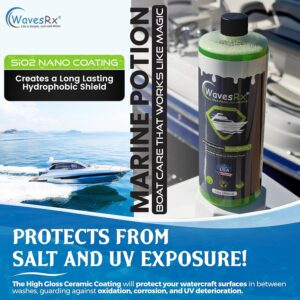 WavesRx Salt Neutralizing Boat Soap & Jet Ski Wash with SiO2 Surface Protection (EpicWash+) | Marine Grade Cleaner Removes Salt & Contaminants | Protective Ceramic Coating Prevents Buildup & UV Damage