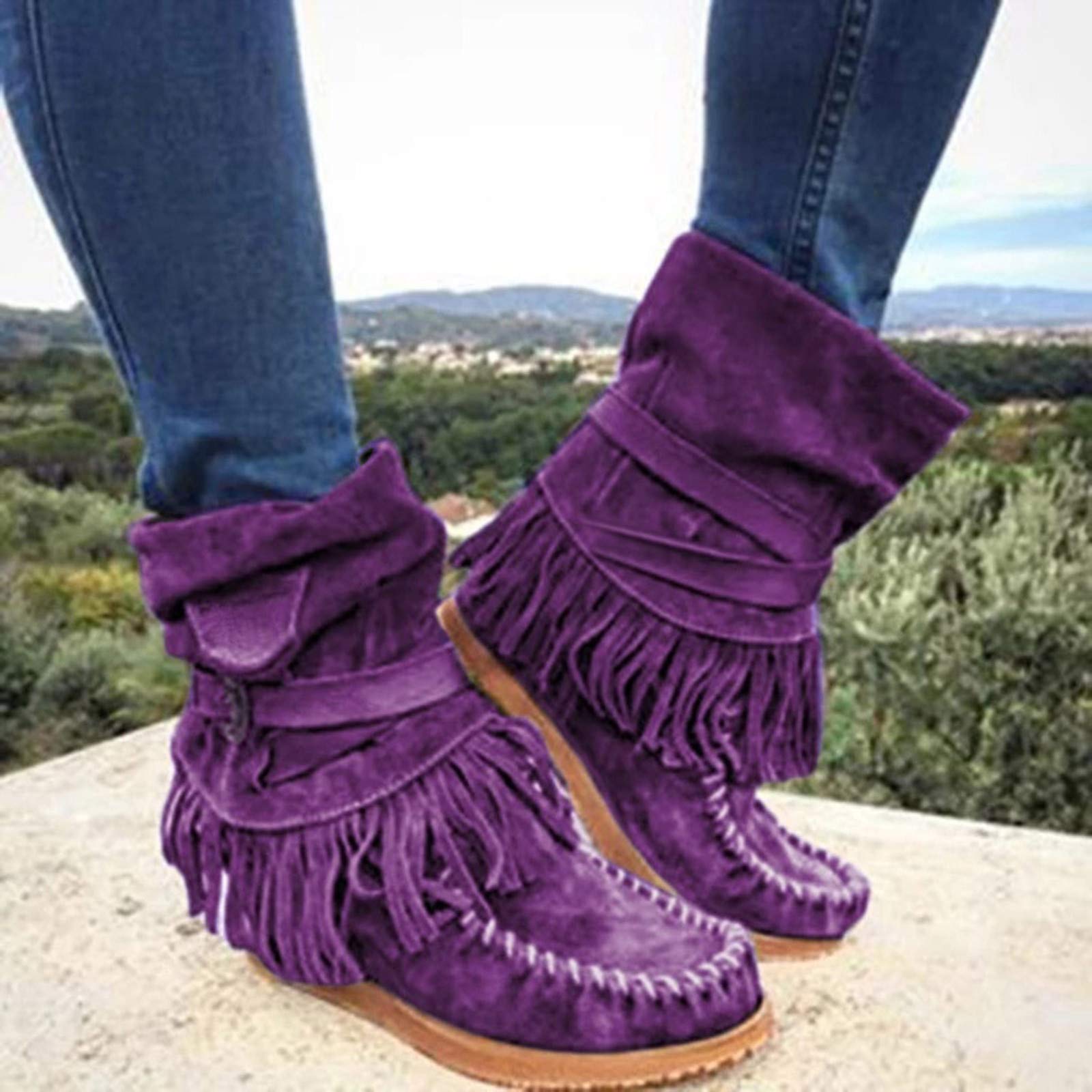 Womens Sandals, Snow Boots for Women Waterproof Women Athletic Boots Dressy Shoes Strappy Sneakers Business Office Boots Beach Shoes Women Purple