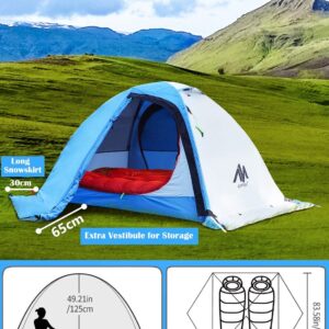 4 Season Backpacking Tent & 6x7FT Tent Footprint for Backpacker Outdoor Hiking Survival