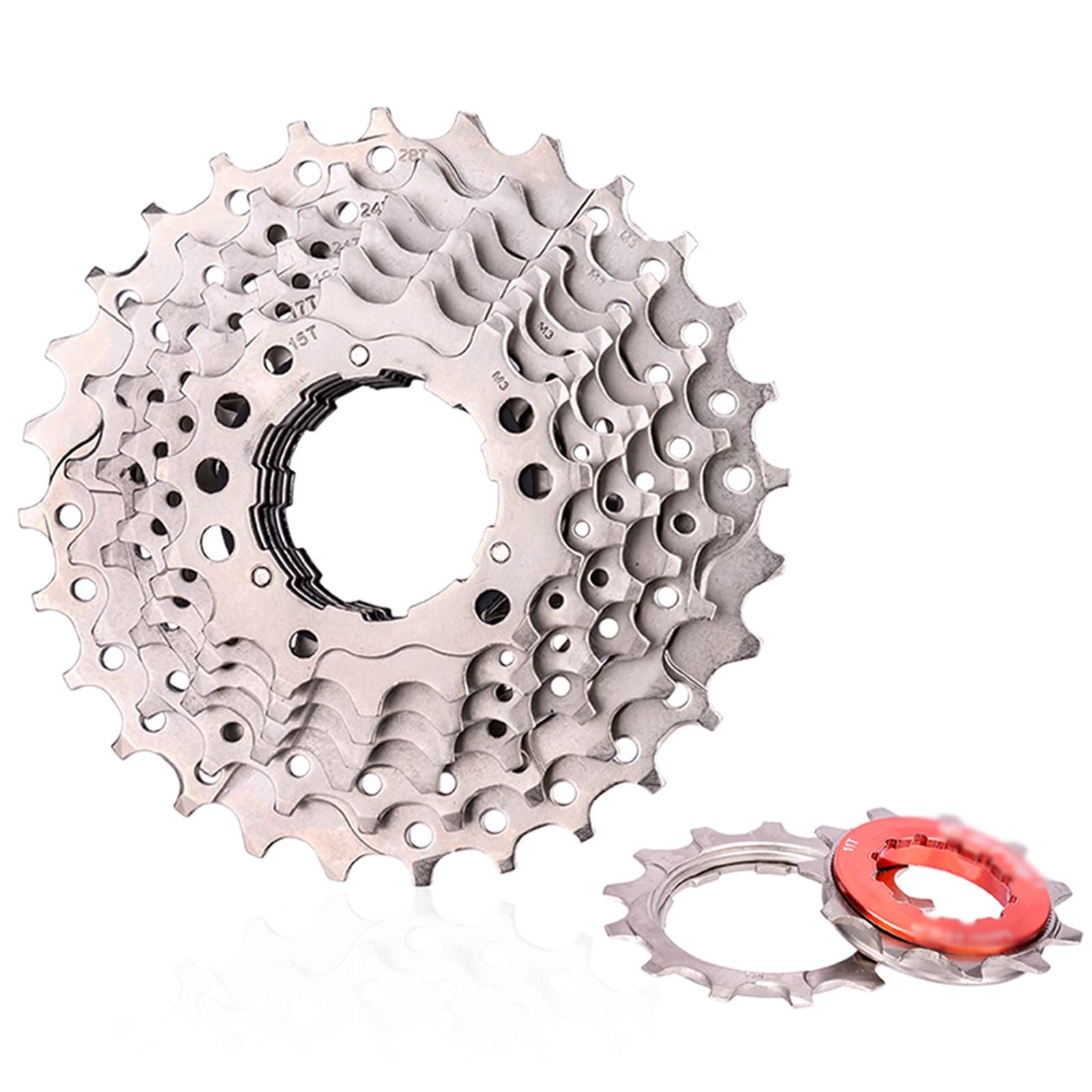 Rwlre Bicycle Freewheel, MTB Road Bike 8/9/10/11/12 Speed Cassette 8-12S 25T/28T/32T/34T/36T Mountain Bicycle Sprocket K7 Folding Bicycle for SHI SR (Color : 11S-28T Road)