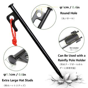 JEELAD Tent Stakes Snow and Sand 12 inch Aluminium Alloy Tent Stakes Pegs Tent Stakes Tent Peg with Tip Cover Storage Bag Lightweight for Camping Hiking Backpacking Picnic