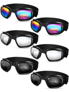 zhanmai 6 pcs snow ski goggles uv protection snowboard goggles vintage motorcycle ski glasses winter snow sports goggles for men women youth kids boys girls, 3 colors