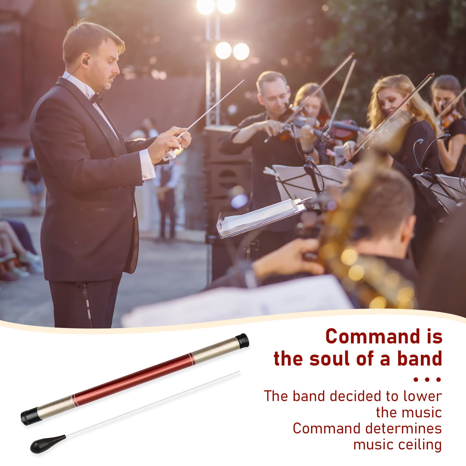 SDARMING Conducting Baton, Conductor Baton, Music Baton, Orchestra Baton With Storage Cylinder Ebony Handle, Music Baton for Choral Orchestral Concerts (Ebony Handle)