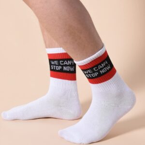 OYOANGLE Men's 5 Pairs Men Letter Graphic Crew Socks Casual Sports Socks Multicolor one-size