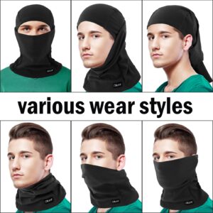 Oliumt Balaclava Ski Mask, Warm, Breathable & Lightweight, Full Coverage Fleece Winter Face Mask for Men & Women (Black,Black)