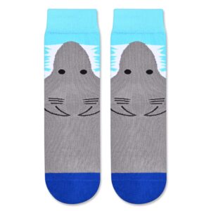 HAPPYPOP Kids Shark Gifts Boys - Funny Silly Socks for Kids 7-9 Years, Boys Novelty Gifts Childrens Ocean Shark Socks