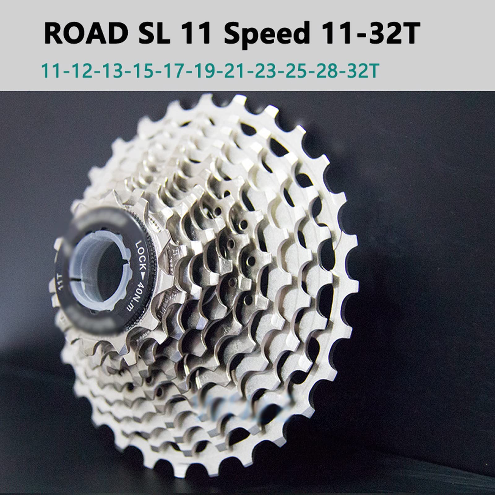 Rwlre Bicycle Freewheel,CNC Road Bike 12/11s Ultralight Freewheel 11-28/32/34/36t Bicycle Cassette Flywheel 12 Speed (Color : Silver 12S 11-34T)