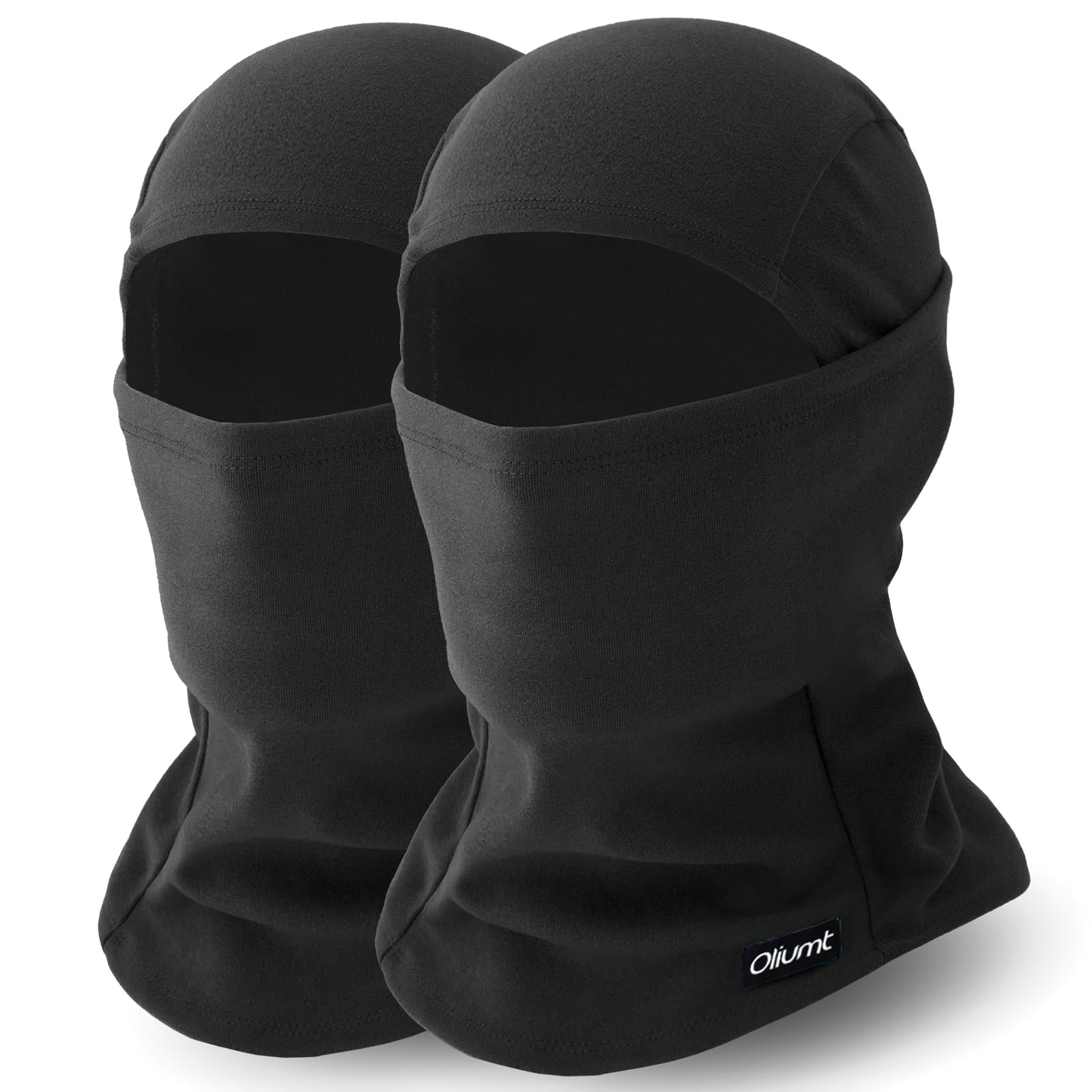 Oliumt Balaclava Ski Mask, Warm, Breathable & Lightweight, Full Coverage Fleece Winter Face Mask for Men & Women (Black,Black)