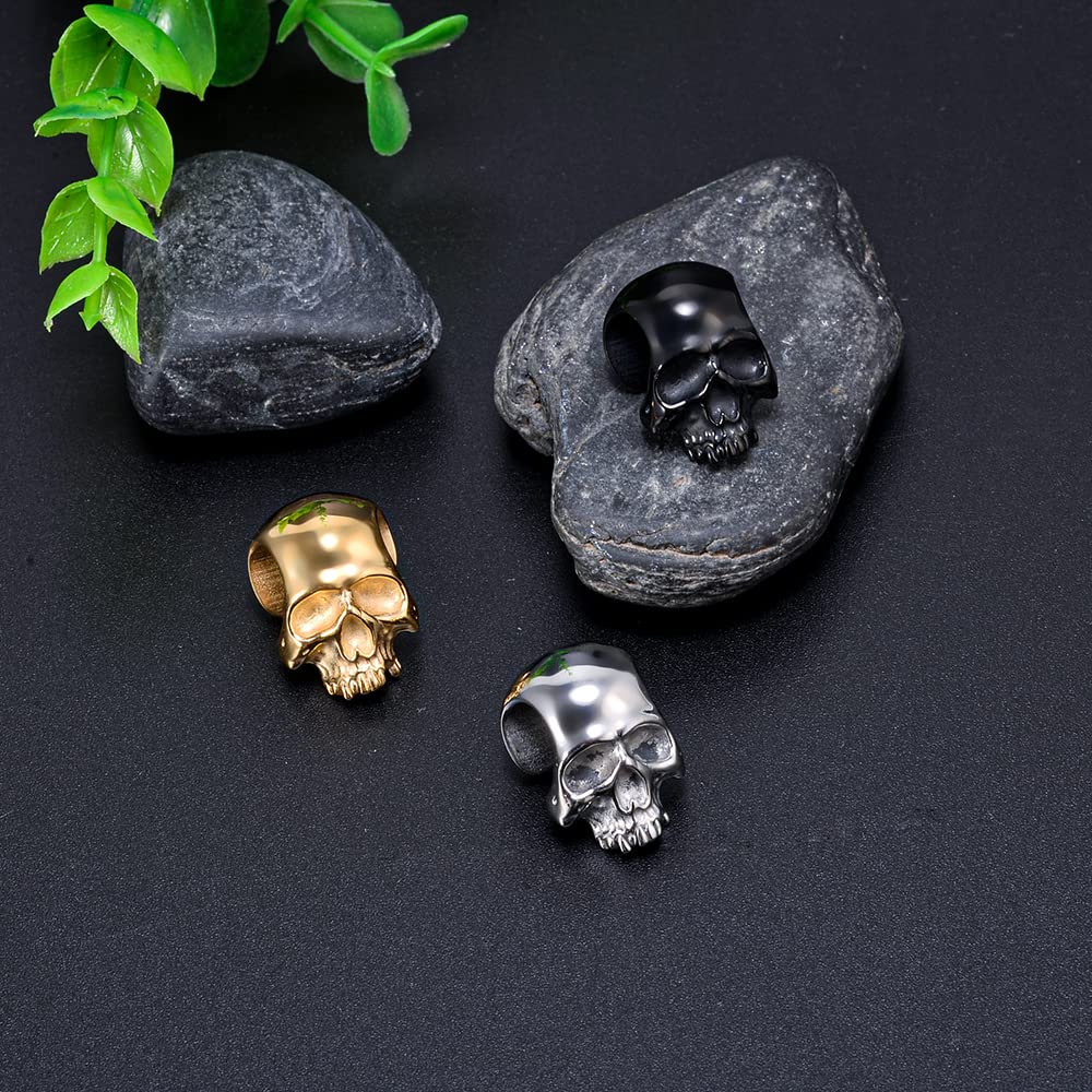 ERKUOO 2PCS Skull Ear Weights Hangers for Stretched Dangle Ears Gauges Gothic Ear Plugs Body Piercing Punk Tunnels Jewelry 5/8"